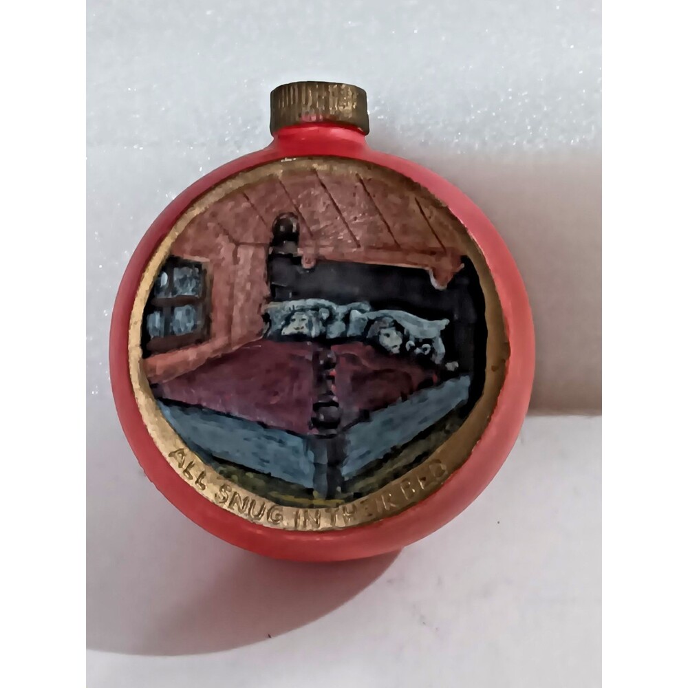 Vintage 1976 Duncan Enterprises Christmas Ornament "All Snug In There Bed"